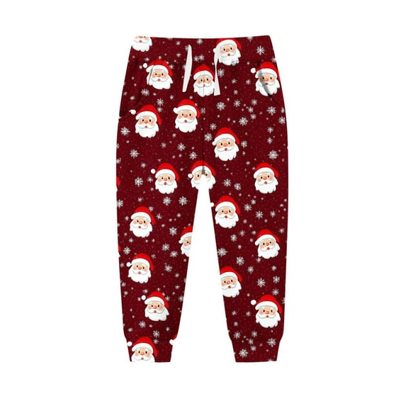 ATOGUTA Boys' Sweatpants Christmas Athletic Pull-On Pants with Drawstring and Pockets Girls Active Jogger Pants Size 2T-13, Multicolor