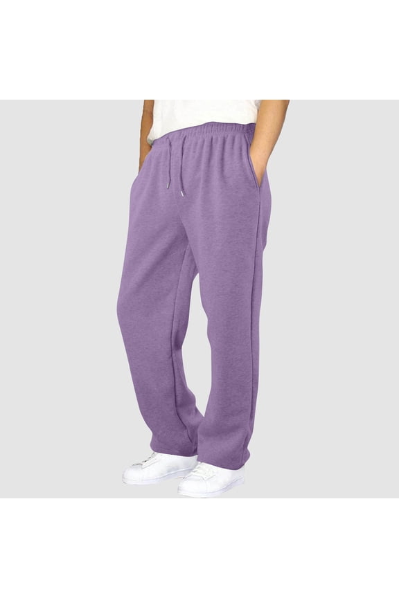 Boys Sweatpants Size 4T-15 Elastic Waist Fleece Athletic Joggers for Running Sports Outdoor School Uniform Purple