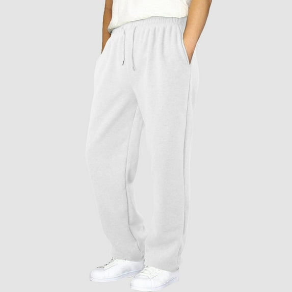 ATOGUTA Boys Sweatpants Size 6-15 Elastic Waist Athletic Joggers for Running Sports Outdoor School Uniform White