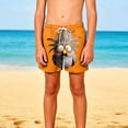 thumbnail image 1 of ATOGUTA Boys Swim Shorts Kids Swimwear Bathing Suits Quick Dry Beach Board Shorts Size 5T-14, Orange, 1 of 6