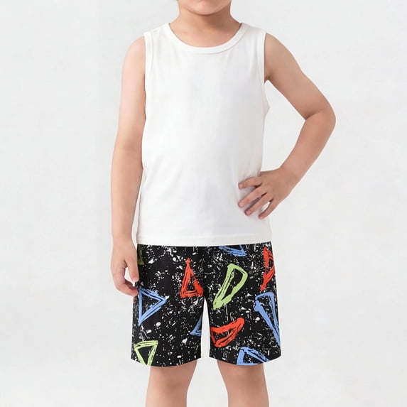 ATOGUTA Boys Swim Shorts Size 1T-15 Kids Summer Quick Dry Bathing Suit Beach Shorts Black