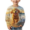 thumbnail image 1 of ATOGUTA Boys T Shirts Kids Graphic T-Shirts Long Sleeve Tees Tops Yellow, 3-14 Years, 1 of 5