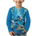 thumbnail image 1 of ATOGUTA Boys Under Shirt Long Sleeve Tee Tops Casual Graphic Clothes Crew Neck Shirts Blue, 3-14 Years, 1 of 5
