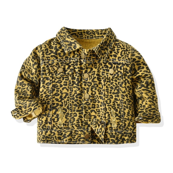 ATOGUTA Boys' Warm Winter Coat Denim Jackets Classic Basic Button Down Coat Kids' Outwear Gold, Size 3M-6