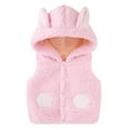 thumbnail image 1 of ATOGUTA Boys Warm Winter Coat With Hood Hooded Warm Puffer Vest Outerwear Soft Flannel Lined Insulation Waistcoat Pink, Size 0-3T, 1 of 5