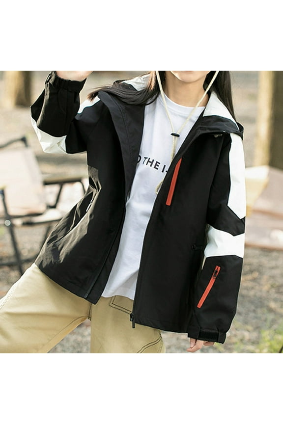 Boys Waterproof Rain Jackets Lightweight Active Hooded Raincoat Kids Black, Size 3T-13