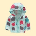 thumbnail image 1 of ATOGUTA Boys' Winter Coat Cute Print Zip Jacket Hooded Trench Lightweight Kids Coats Windbreaker Casual Outerwear Mint Green, Size 2T-7, 1 of 4