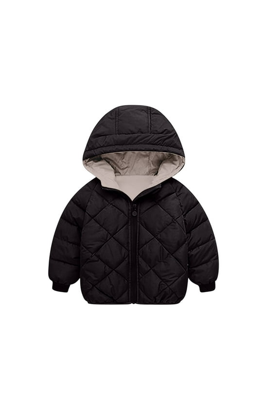 Boys Winter Coat Ski Jacket Puffer Fleece Lined Waterproof Warm Hooded Outerwear Black, Size 3T-8