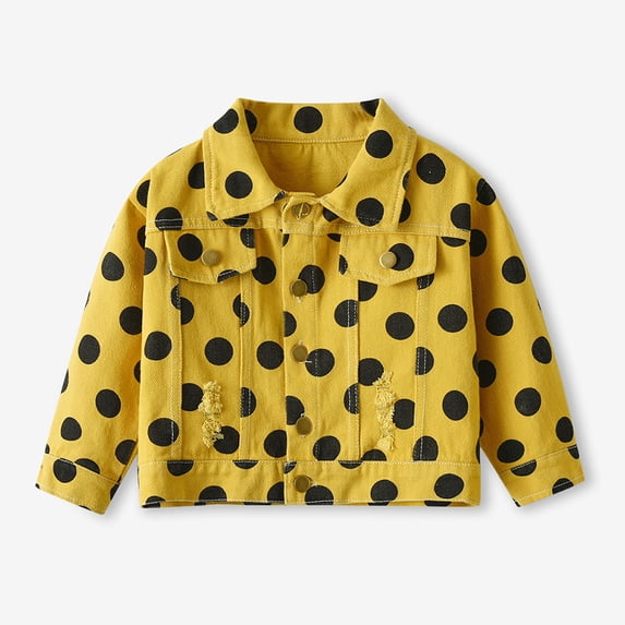 ATOGUTA Boys' Winter Jacket Denim Jackets Classic Basic Button Down Coat Kids' Outwear Yellow, Size 3M-6