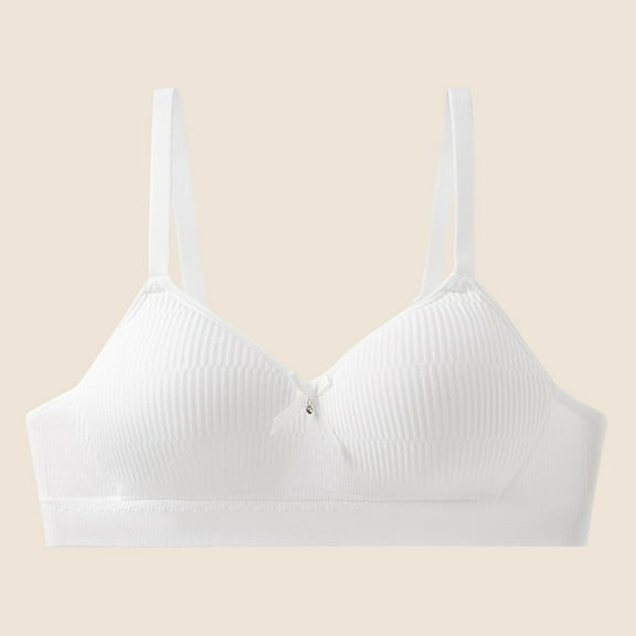 ATOGUTA Bra for Girls Size 14-18 Breathable Sports Bra Wire Free Push up Running A-Cup Bra White