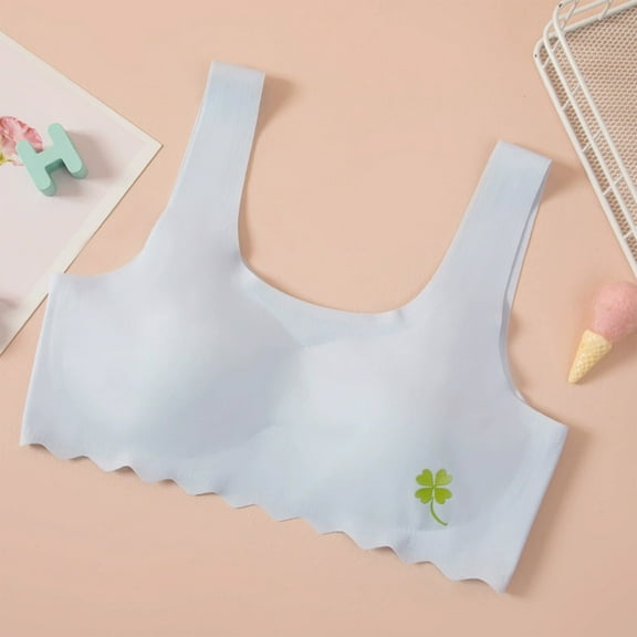 ATOGUTA Bra for Girls Size 8-12 Kids Athletic Seamless Camis Dance Yoga Crop Tops Blue