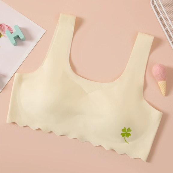 ATOGUTA Bra for Girls Size 8-12 Kids Athletic Seamless Camis Dance Yoga Crop Tops Yellow