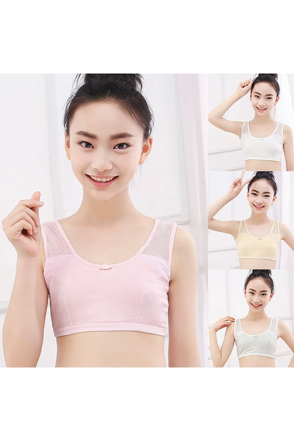 Bra for Teen Girls Size 8-12 Kids Athletic Seamless Camis Dance Yoga Crop Tops Pink