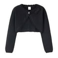 thumbnail image 1 of ATOGUTA Cardigan Girls Black Kids Button Closure Knitted Shrug Cropped Sweaters Tops Size 2T-9, 1 of 4