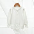thumbnail image 1 of ATOGUTA Cardigan Girls Long Sleeve Cardigan Kids Casual Button Front Sweater Cropped Jacket Cover Up Tops White, Size 2T-10, 1 of 3