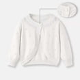 thumbnail image 1 of ATOGUTA Cardigan for Girls Long Sleeve Cardigan Kids Casual Button Front Sweater Cropped Jacket Cover Up Tops White, Size 3T-8, 1 of 5