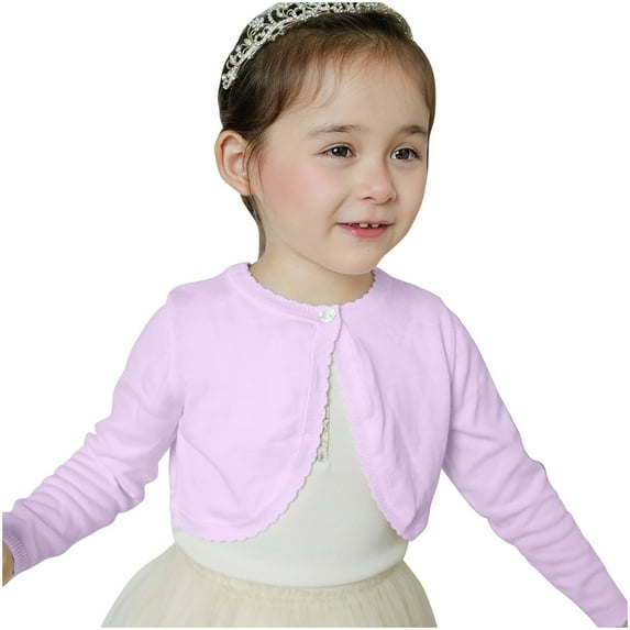 ATOGUTA Cardigan for Girls Purple Kids Button Closure Knitted Shrug Cropped Sweaters Tops Size 18M-14