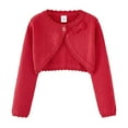 thumbnail image 1 of ATOGUTA Cardigan for Girls Red Kids Button Closure Knitted Shrug Cropped Sweaters Tops Size 2T-9, 1 of 4