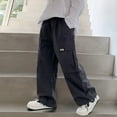 thumbnail image 1 of ATOGUTA Cargo Pants Boys Casual Baggy Elastic Waist Workout Sweatpants Joggers Size 5T-15, Gray, 1 of 6