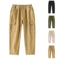 thumbnail image 1 of ATOGUTA Cargo Pants Boys Size 1T-13 Elastic Waist Athletic Joggers for Running Sports Outdoor School Uniform Khaki, 1 of 6