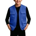 thumbnail image 1 of ATOGUTA Cargo Vest Kids Unisex Zip Up Sleeveless Hiking Jacket Lightweight Outerwear with Multi-pocket Size 5T-13, 1 of 6