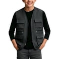 thumbnail image 1 of ATOGUTA Cargo Vest Kids Unisex Zip Up Sleeveless Hiking Jacket Lightweight Outerwear with Multi-pocket Size 5T-13, 1 of 6