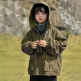 thumbnail image 1 of ATOGUTA Coats for Boys Kids Waterproof Raincoat Lightweight Zipper Windbreaker Size 4T-13, Khaki, 1 of 3