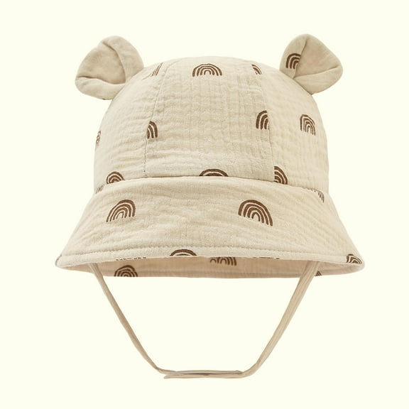 ATOGUTA Cotton Baby Sun Hat Infant Toddler Boys Girls Bucket Hats Summer Sun Protection Kids Beach Caps