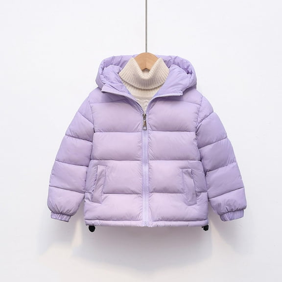 ATOGUTA Cute Jackets for Teen Girls Snowsuit Outwear Jackets Lightweight Down Jacket Puffer Jacket Size 3T-12, Purple
