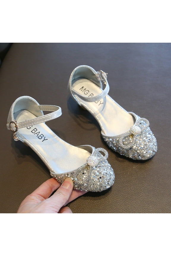 Dance Shoes for Girls Low Heel Princess Shoes Wedding Party Mary Jane Flats for Toddler/Little Kid/Big Kid
