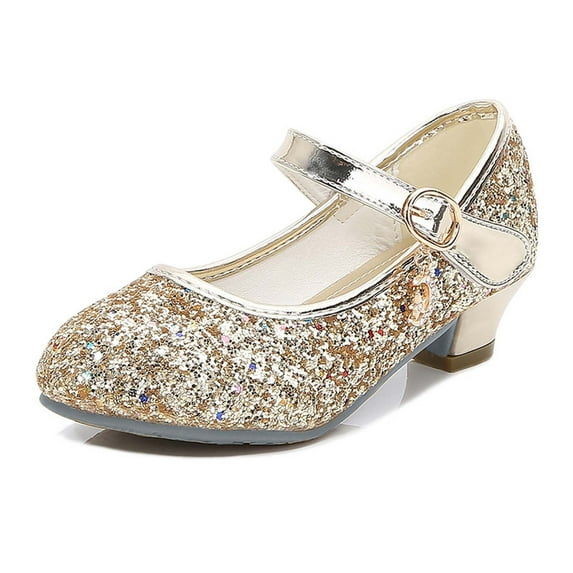 ATOGUTA Dress Shoes Girls Gold Kids Party Wedding Shoes with Bowknot Back to School Princess Shoe