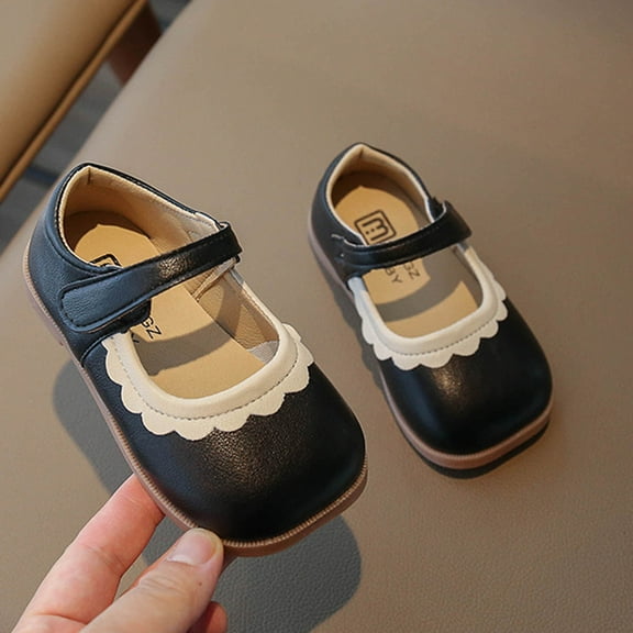 ATOGUTA Dress Shoes for Kids Girls Black Ballet Shoes Flower Girls Mary Jane Flats Dress Shoes Party Wedding