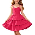 thumbnail image 1 of ATOGUTA Dresses for Girls formal Hot Pink Ruffle Summer Dresses Cute Birthday Party Princess Sundress 5T-14, 1 of 7