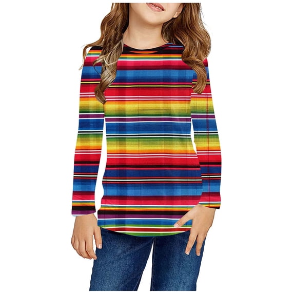 ATOGUTA First Day Of Kindergarten Shirt for Boys Girls Striped T Shirts Cute Color Block Long Sleeve Crewneck Tops Fall Clothes Multicolor 3T-14