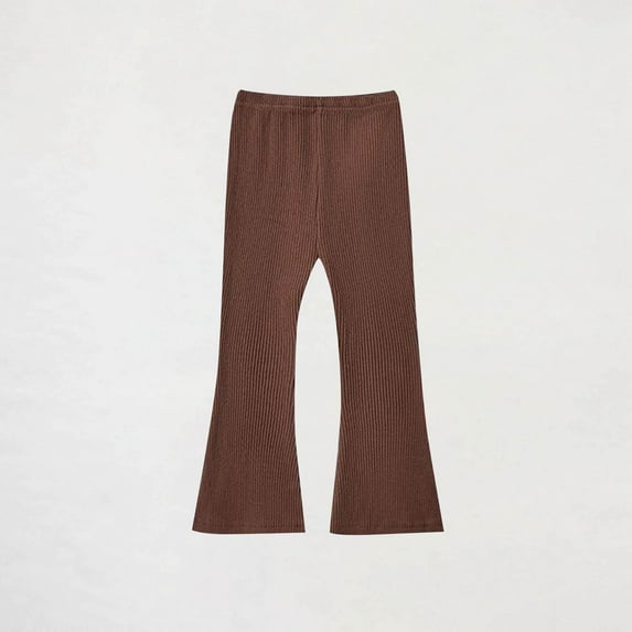 ATOGUTA Flare Pants for Girls Size 1T-11 High Waisted Elastic Waist Lightweight Outdoor Jogger Pants Coffee