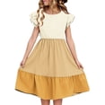thumbnail image 1 of ATOGUTA Flower Girl Dress for Weddings Summer Ruffle Sleeve A Line Casual Party Dresses for Kids Size 5T-14, Yellow, 1 of 6