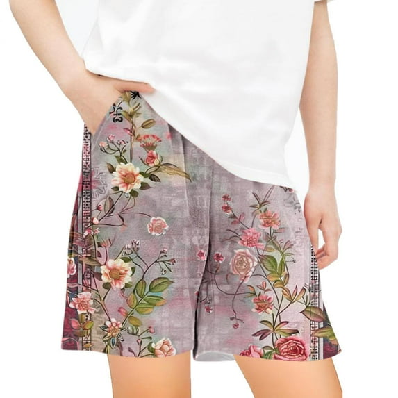 ATOGUTA Flowy Athletic Shorts for Girls Summer Loose Print Sports Casual Shorts with Pockets for Boys and Girls Multicolor, Size 5T-13