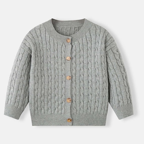 ATOGUTA Girl Cardigan Sweaters Basic School Uniforms Kids Long Sleeve Button Knit Sweater