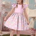 thumbnail image 1 of ATOGUTA Girl Dresses Ruffle Sleeve Easter Dresses Girl Long Midi Springs Dress Kids Smocked Flare Summer Dress Size 3T-14. Pink, 1 of 6