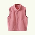 thumbnail image 1 of ATOGUTA Girl Fleece Vest Fleece Jacket Fall Winter Full Zip Coat Outwear with Pockets Size 1T-15, Watermelon Red, 1 of 6