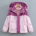 thumbnail image 1 of ATOGUTA Girl Jackets Waterproof 3 in 1 Insulated Windbreaker Coat with Removable Fleece Lining Size 4T-15, Pink, 1 of 6