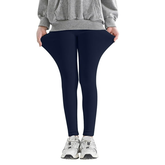 ATOGUTA Girl Leggings Ankle Length Leggings Warm Stretchy Tights Pants for Kids Girls Navy, Size 2T-13