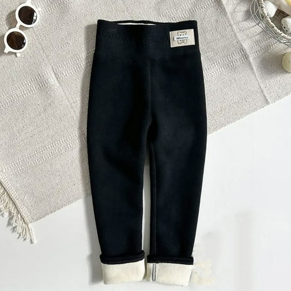 ATOGUTA Girl Leggings Size 7-15 Kids Winter Warm Leggings Thick Thermal Tights Pants Black