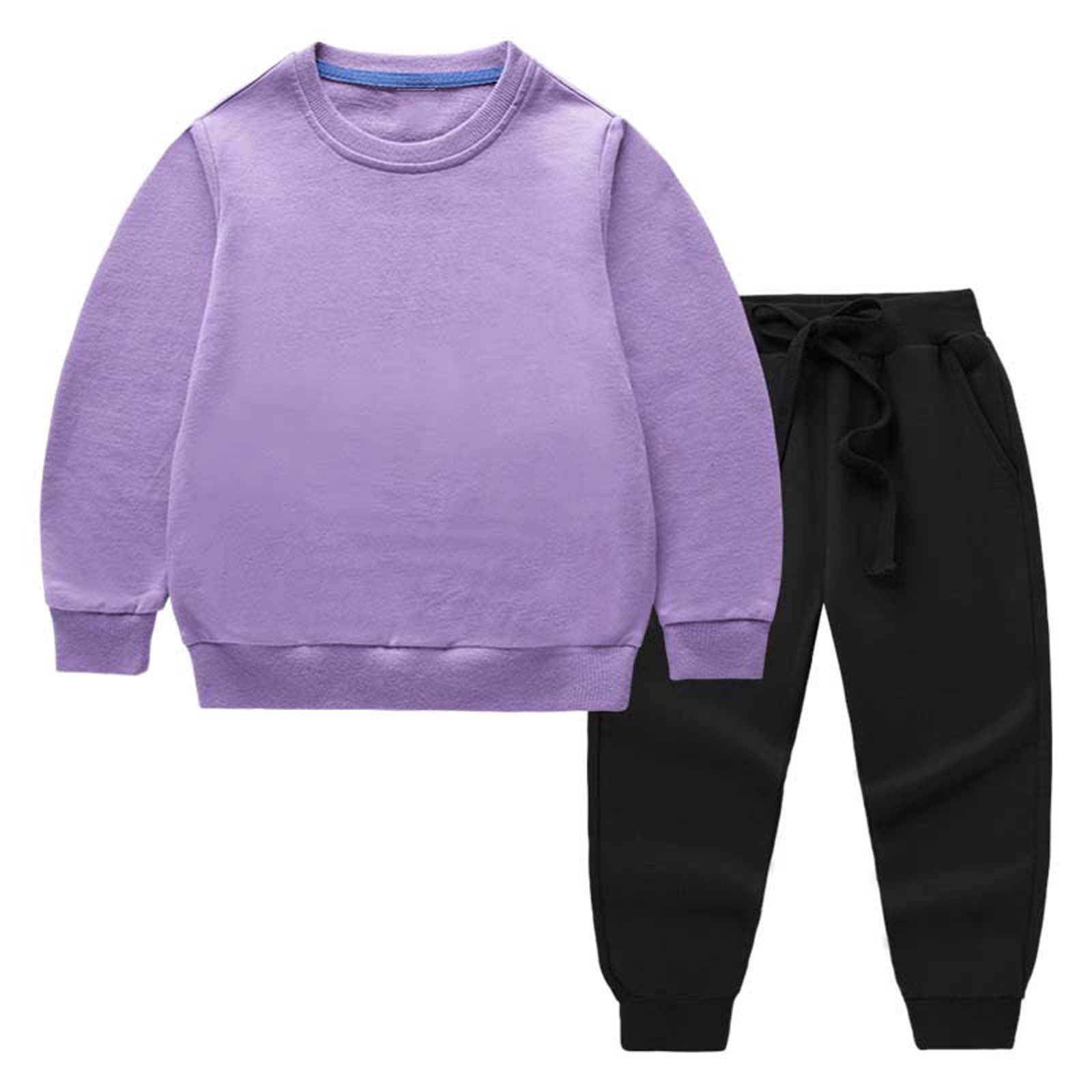 QPANCY Girls 2-Piece Tracksuit Set - Ruffle Pullover & Sweatpants Outfit
