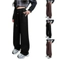 thumbnail image 1 of ATOGUTA Girl Pants Size 5T-15 High Waisted Elastic Waist Lightweight Outdoor Jogger Pants Black, 1 of 6