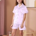 thumbnail image 1 of ATOGUTA Girl Summer Outfit Kids 2 Pieces Lounge Sets Short Sleeve Top and Shorts Soft Loungewear Size 6-13, 1 of 6