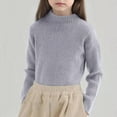 thumbnail image 1 of ATOGUTA Girl Sweater Size 1T-13 Knitted Sweater Warm Soild Pullover Top Autumn Winter Outfits Gray, 1 of 5