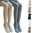 thumbnail image 1 of ATOGUTA Girl Tights Knit Footed Seamless Tights Winter Warm Leggings Stockings for School Daily Size 2T-12, Gray, 1 of 6