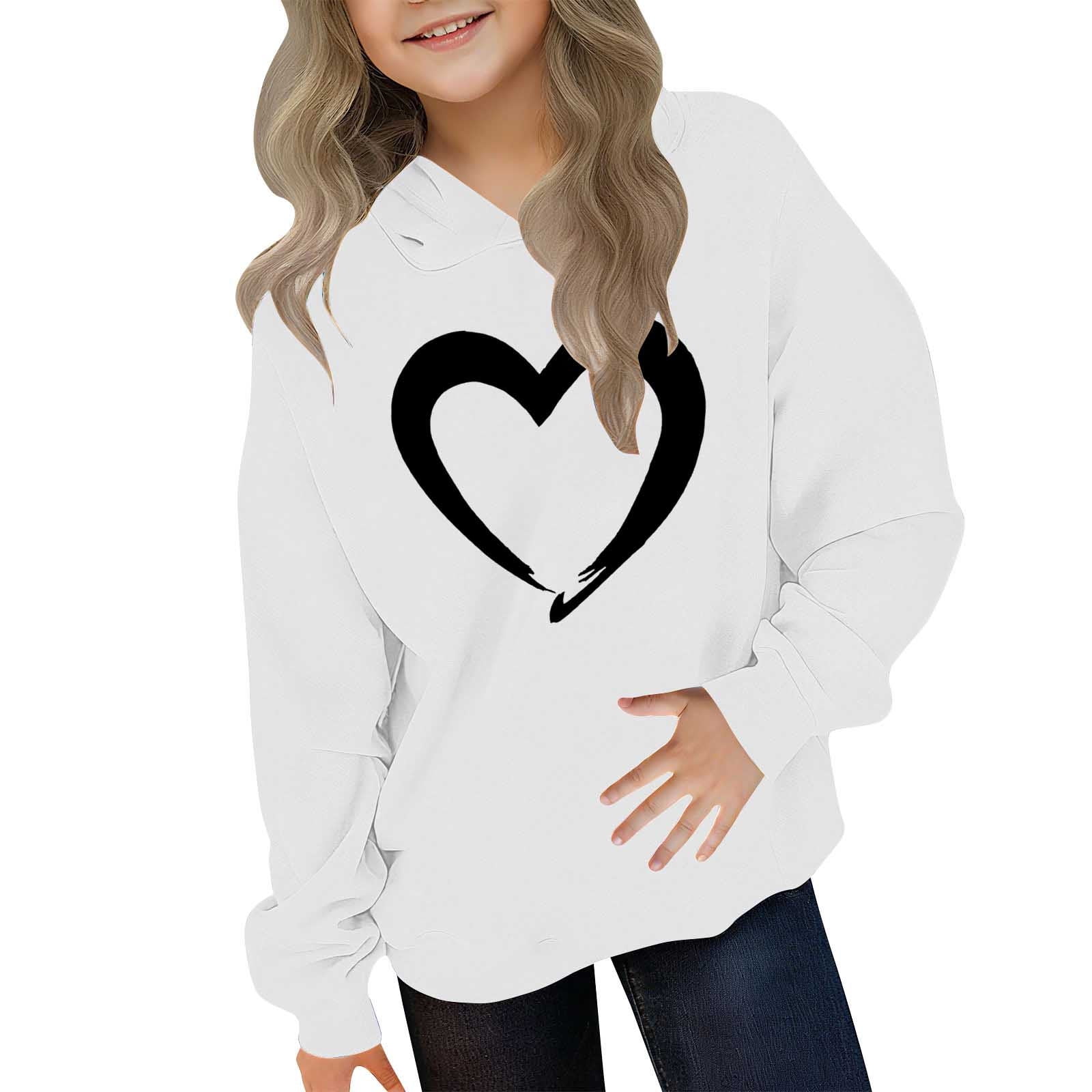 Girls All Hearts Printed Hooded Sweatshirt