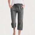 thumbnail image 1 of ATOGUTA Girl Wide Leg Capris with Pockets Wide Leg Drawstring Capris Summer Kid Loose Straight Cropped Sweatpant Size 4T-14, Black, 1 of 5